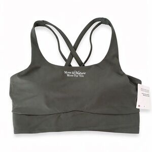 Lululemon Energy Longline Bra L Dark Olive Medium Support
